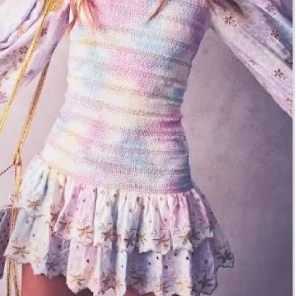 LoveShackFancy Celia Tie-Dye Smocked Dress